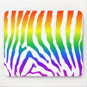 Mousepad Rainbow Zebra Pattern