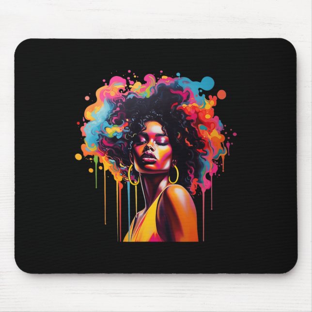 Mousepad Rainha Afro Melanin Derrubando o 10º Aniversário (Frente)