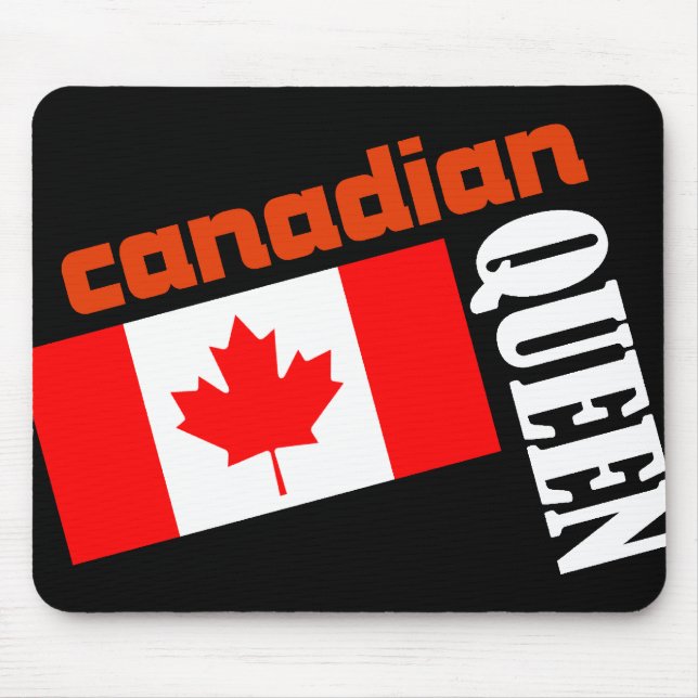 Mousepad Rainha & bandeira canadenses (Frente)