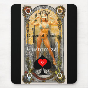 Mousepad Rainha do Cartão Tarot de Espadas Thunder_Cove