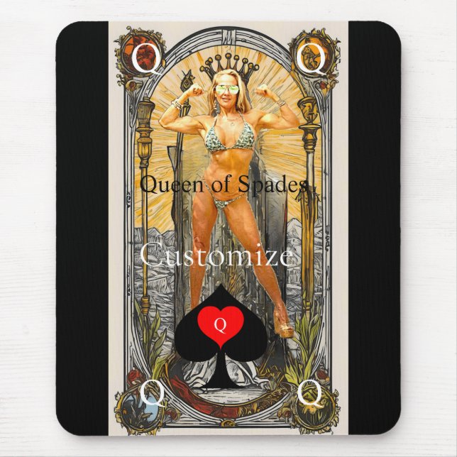 Mousepad Rainha do Cartão Tarot de Espadas Thunder_Cove (Frente)