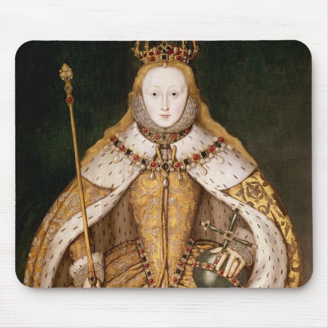 Mousepad Rainha Elizabeth mim em vestes da coroação (Frente)