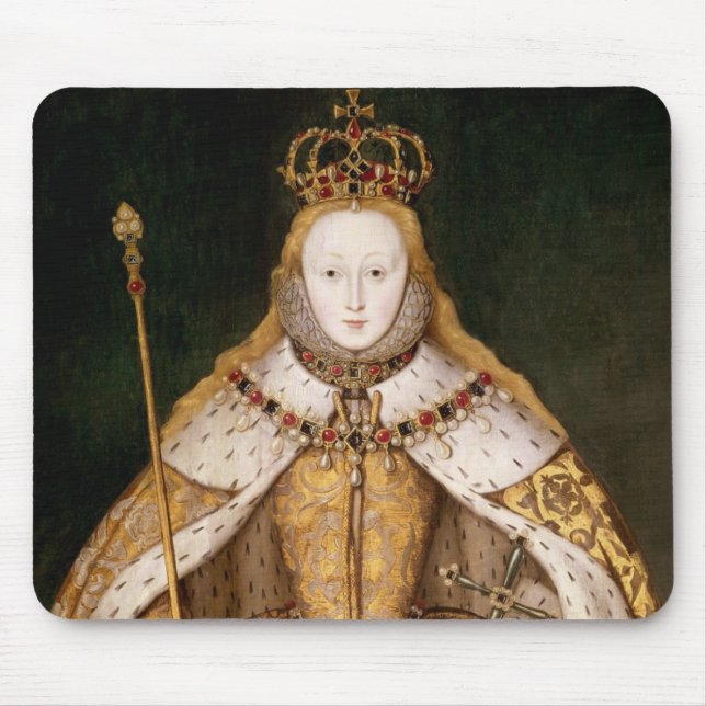Mousepad Rainha Elizabeth mim em vestes da coroação (Frente)