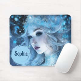 Mousepad Rainha Mística de Gelo - Fantasia de Arte de Inver
