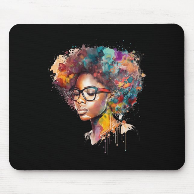 Mousepad Rainha Negra Afro Melanin Derrubando História Negr (Frente)