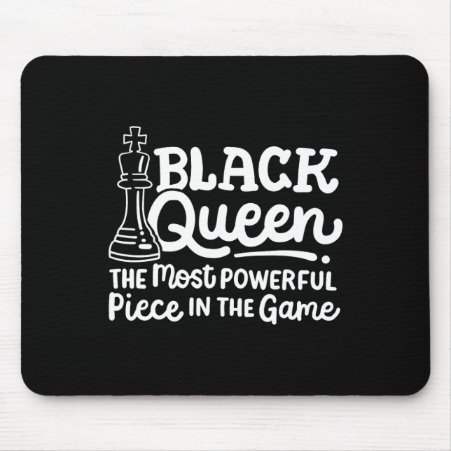 Mousepad Rainha Negra Peça Mais Poderosa Xadrez Afro Americ (Frente)