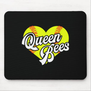 Mousepad Rainhas Abelhas Coração Softbol Equipe Liga T-ball