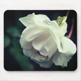 Mousepad Rainqueda de Flor Branca Rosa