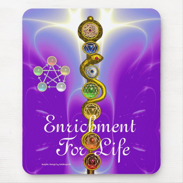 MOUSEPAD RAIO DE ASCLEPIUS,7 CHAKRAS,YOGA,ENERGIA ESPIRITUA (Frente)