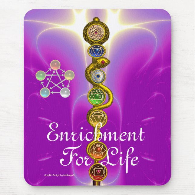 MOUSEPAD RAIO DE ASCLEPIUS,7 CHAKRAS,YOGA,ENERGIA ESPIRITUA (Frente)