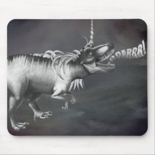 Mousepad Raio Dinocorn Palavra Monocromática Mínima Silve