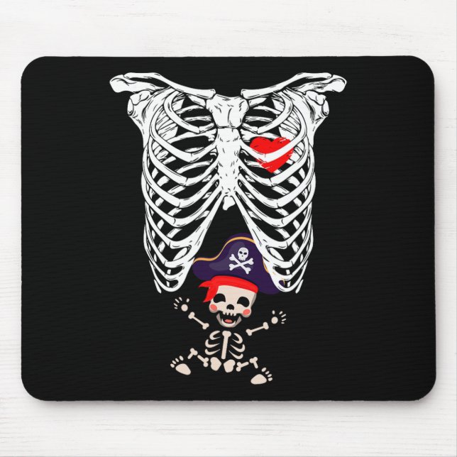 Mousepad Raio-X Esqueleto Engraçado Gravidez (Frente)
