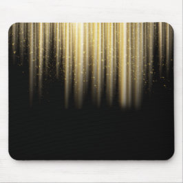 Mousepad raios de sol dourados em preto