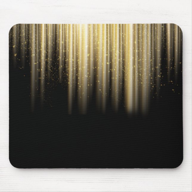 Mousepad raios solares dourados a preto (Frente)