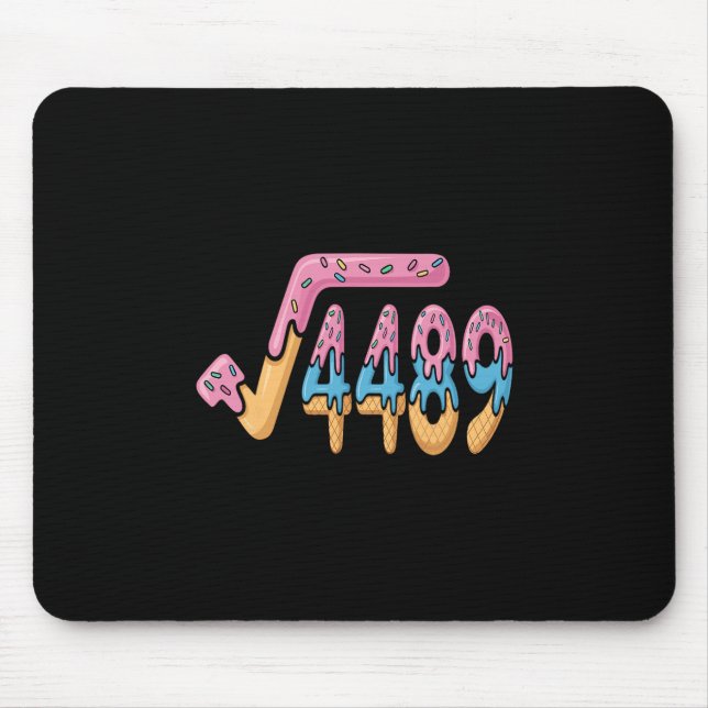 Mousepad Raiz Quadrada Engraçada 4489 Engraçado 67 Sorvete  (Frente)