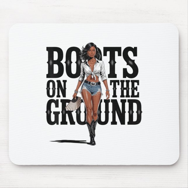 Mousepad Raízes No Chão Negro, Garota Melanina (Frente)