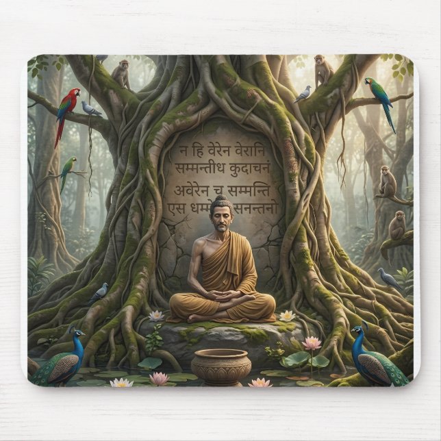 Mousepad Raja Asoka Estilo Sukiti Buda Sob a Árvore Bodhi M (Frente)