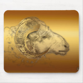 Mousepad Ram ouro ou Aries chineses Zodiac Mouse chinês oci