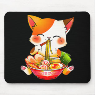 Mousepad Ramen Cat Neko Anime Kawaii Comida japonesa Gift G