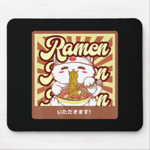Mousepad Ramen Cat Neko Anime Kawaii Japonês Cat Lover Tee
