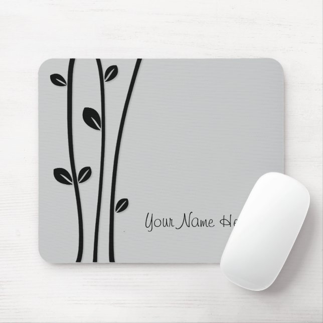 Mousepad Ramificações pretas folha (Com mouse)