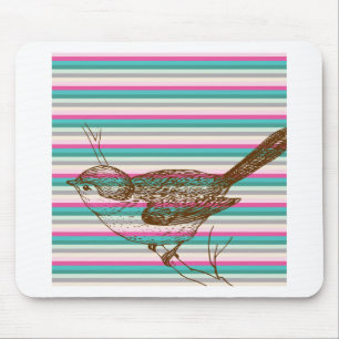 Mousepad ramo de pássaro animais natureza padrão colorido a