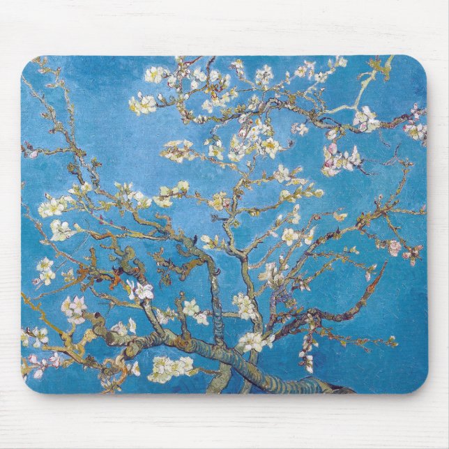 Mousepad Ramos com flor Van Gogh da amêndoa (Frente)