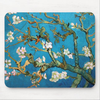 Mousepad Ramos da amêndoa no detalhe da flor, Van Gogh