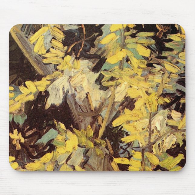 Mousepad Ramos de Acácia Floridos por Vincent van Gogh (Frente)