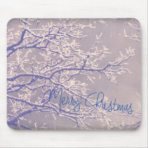 Mousepad Ramos de Árvore de inverno Feliz de Natal