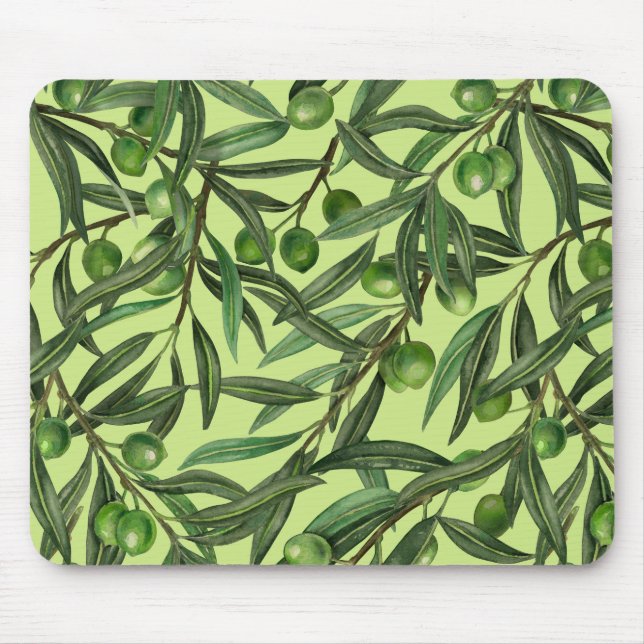 Mousepad ramos de oliveira em verde de melada (Frente)