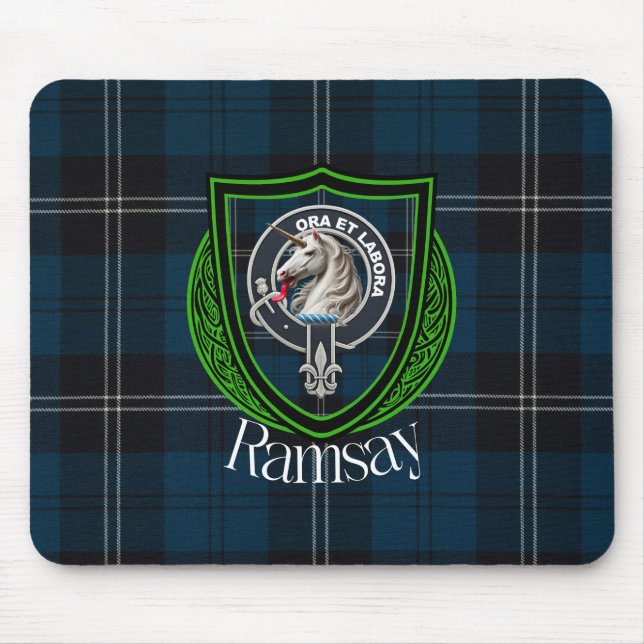 Mousepad Ramsay Scottish Clan Tartan and Crest  (Frente)