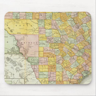 Mousepad Rand McNally Railroad E County Map Do Texas