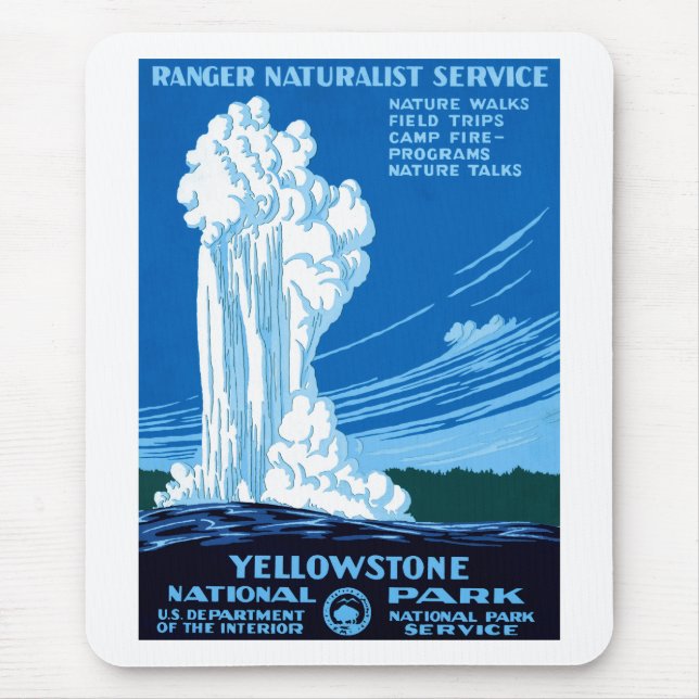 Mousepad Ranger Naturalist Service ~ Yellowstone (Frente)