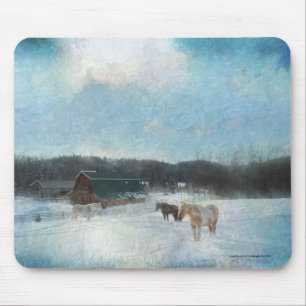 Mousepad Ranhura de Cavalos, Pincéis e Neve