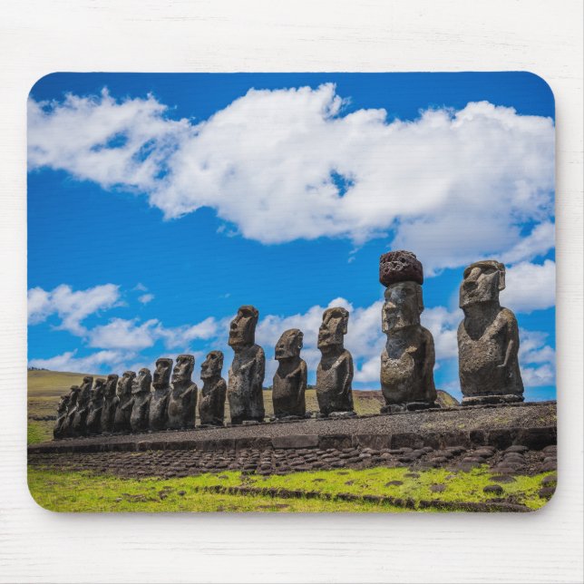 Mousepad Rapa Nui, antiga Ilha de Páscoa Moai (Frente)