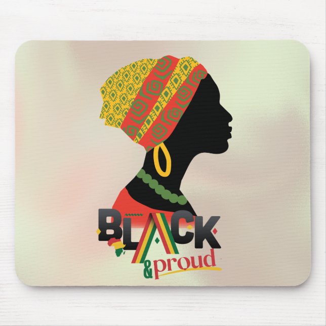 Mousepad Rapariga Americana Negra E Orgulhosa (Frente)