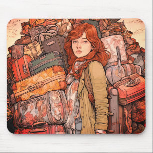 Mousepad Rapariga com Bagagem