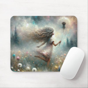 Mousepad Rapariga Com Dandelion Fluffy