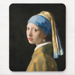 Mousepad Rapariga com pérolas a ouvir por Johannes Vermeer