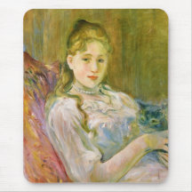 Rapariga com um Gato (por Berthe Morisot)