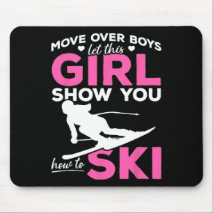 Mousepad Rapariga De Esqui Se Mover Sobre Meninos Deixe Ess