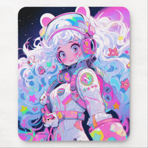 Mousepad Rapariga do Astronauta Espacial de Kawaii Moe Past