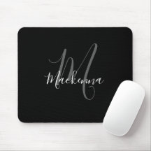 Rapariga do Monograma Branco Negro Elegante Modern