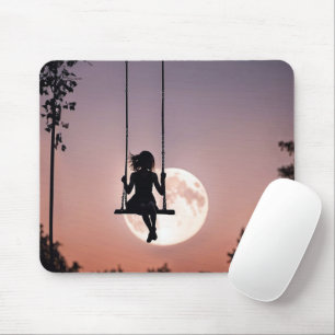 Mousepad Rapariga Em Balança Com Lua