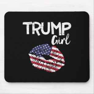 Mousepad Rapariga Lábios Usa Flag Pro Votação Para Donald 2