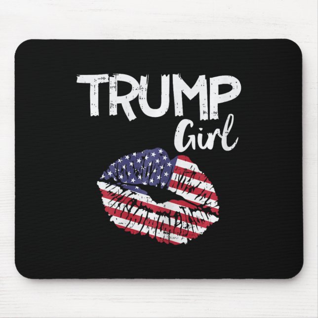 Mousepad Rapariga Lábios Usa Flag Pro Votação Para Donald 2 (Frente)