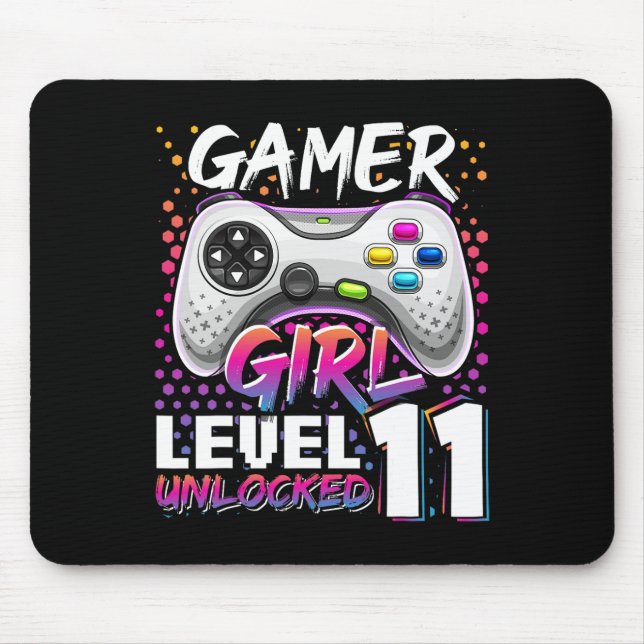 Mousepad Rapariga Nível 11 11 do jogo de vídeo desbloqueado (Frente)