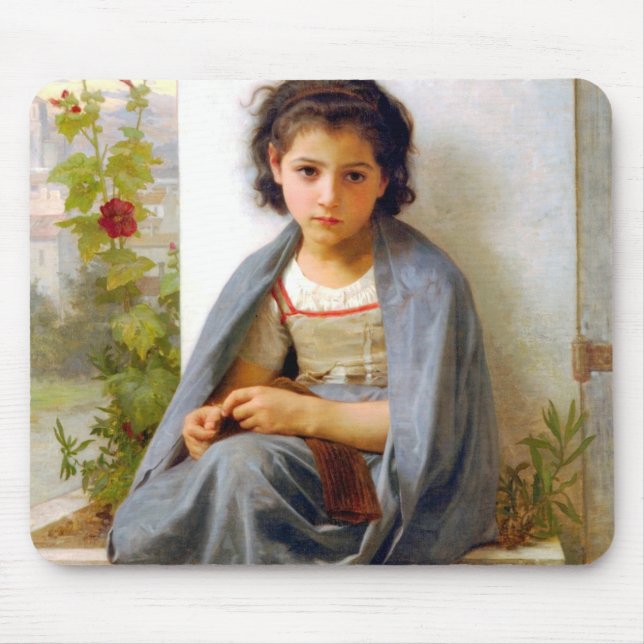 Mousepad Rapariga tricotando, Bouguereau (Frente)
