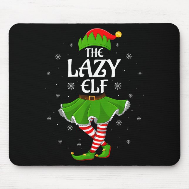 Mousepad Raparigas da família de natal do Elf preguiçosas M (Frente)